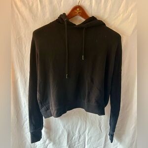 rag & bone Jeans Black Hoodie Sweater Women’s M Cropped Tie Front